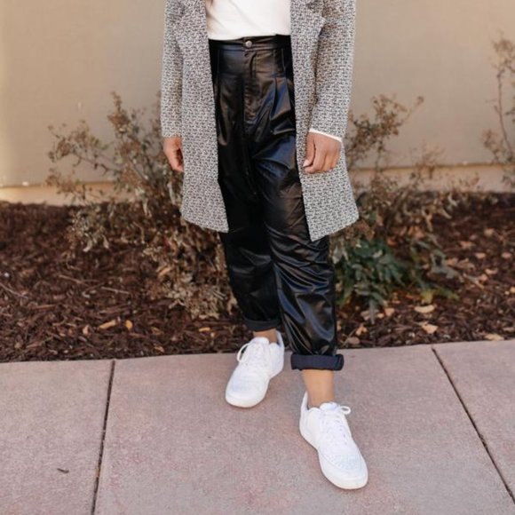 The Future Trousers in Black Leather Pants - Picture 2 of 5